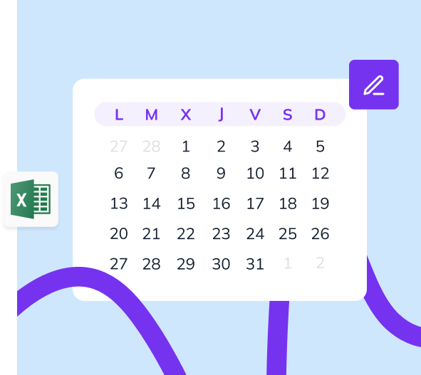 Calendario laboral para empresas en 2025 editable